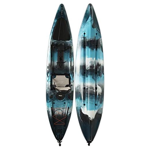 Vanhunks Boarding Black Bass 13ft Single Fishing Kayak (Blue/White/Black)