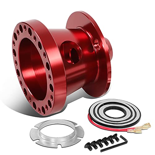 DNA Motoring HUB-ZTL-9061-RD Red Aluminum 6-Bolt Pattern Steering Wheel Hub
