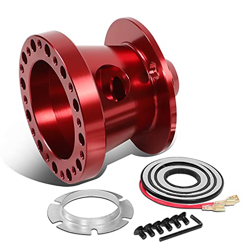 94 mustang steering wheels - DNA Motoring HUB-ZTL-9061-RD Red Aluminum 6-Bolt Pattern Steering Wheel Hub Adapter Kit Compatible with 84-04 Mustang / 84-86 Ranger Thunderbird