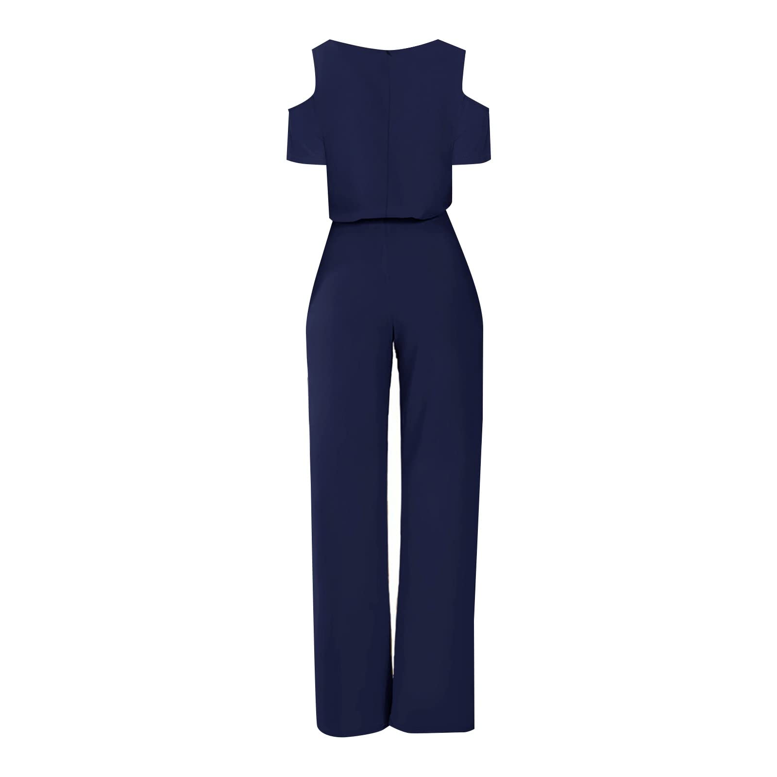 Jumpsuits für Damen Lang, Overall Damen Sommer Elegant, Romper Einteiler Kostüm, Playsuit Outfit Frauen Komplett, Mit Ärmeln Casual Hosenanzug Damen Festlich Elegant Große Größen Sommer Jumpsuit Damen