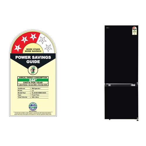 Image of LG 340L 3 Star Bottom Freezer Refrigerator (GL-B382EBMX, 2025 Model, Door Cooling +, AI ThinQ, Wi-Fi Convertible, Metal Fresh, Black Mirror)