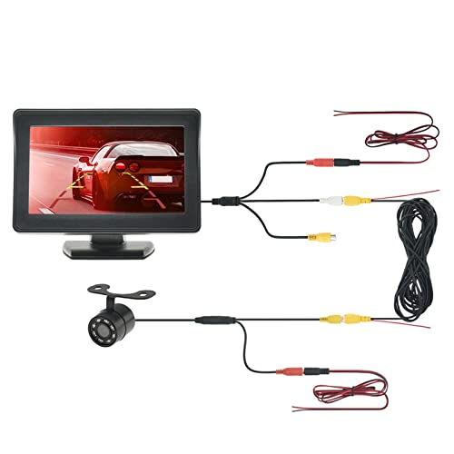 Caméra de recul HD de voiture anti angle mort avec écran 4.3 pouces et câble 6m
