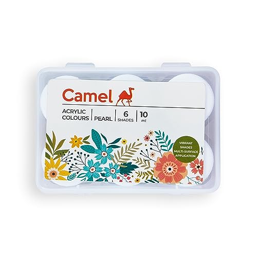 Image of Camel Kokuyo Fabrica Acrylic Pearl Color - 10 ml Each, 6 Shades