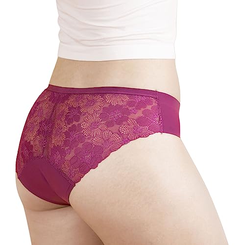 Sexy Lacy Leakproof Period Underwear. All-Day Breathable Protection for Medium Flow. 4 Tampons. Slim-Fit RUNS SMALL.