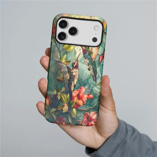 DAIZAG Case for iPhone 17 Pro Max,Mixed 2 Layer Design Shockproof Soft TPU Ddouble Protection Phone Case for iPhone 17 Pro Max-Gorgeous Hummingbird - image 4