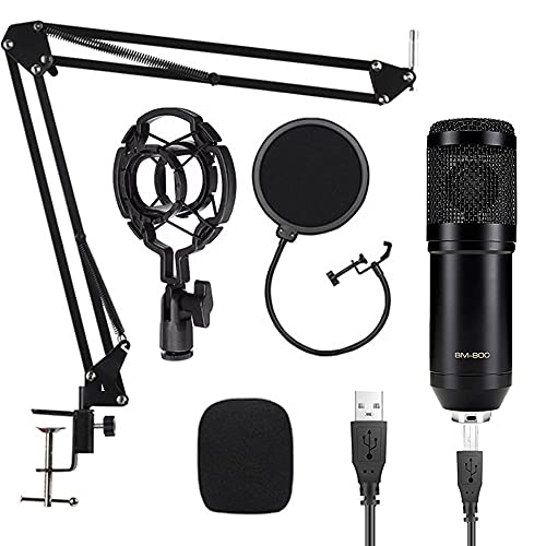 USB Condenser Microphone, ALPOWL Condenser Microphone with 192KHZ/24Bit, Adjustable Mic Suspension Scissor Arm, Metal Shock Mount, and Double-Layer Pop Filter, Built-in Professional Sound Chipset