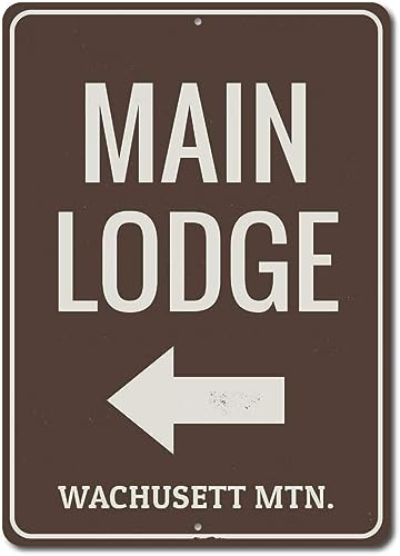 TammieLove Main Lodge Arrow Sign Funny Vintage Metal Sign 8x12 inches, TinSignEUa3563