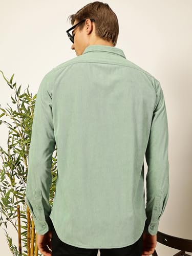 Image of Thomas Scott Men's | Solid | Full Sleeve | Slim Fit | Polyester-Blend | Button Down | Casual Shirt