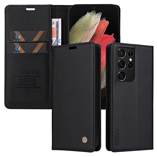 Capa Carteira Flip para Samsung Galaxy S21 Ultra Capinha de Couro com Suporte de Cartão Suporte Magn