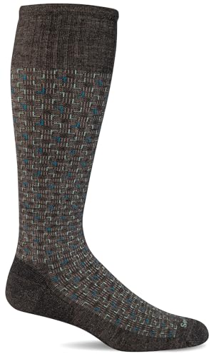 Sockwell Men's Entwined Moderate Graduated Compression Sock, Charcoal - M/L
