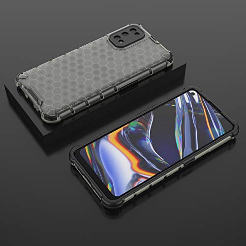 Image of Glasgow Back Case Cover Compatible with Realme 7 Pro (Honeycomb Pattern) - Black