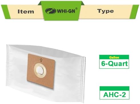 AHC-2 Replacement HEPA Filter Bags, compatible with 6-Quart Atrix AHC-1 Turbo Red Vacuum (15 Pack)