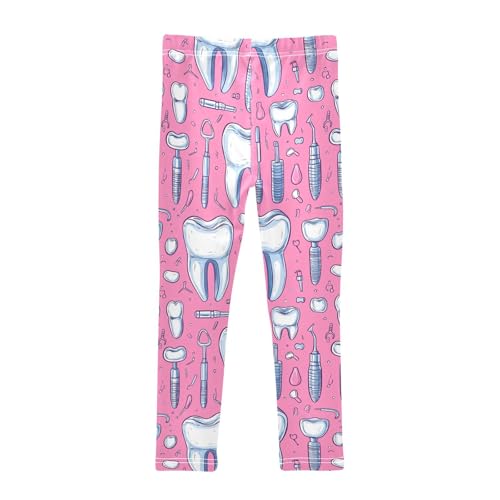 Dentist Equipment Pink Girls Leggings Kids Yoga Pants Dance Active Tights 4T2