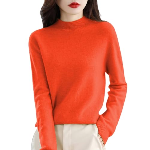 Pull semi-col roulé en cachemire pur femme : le luxe d'un tricot doux et chaud