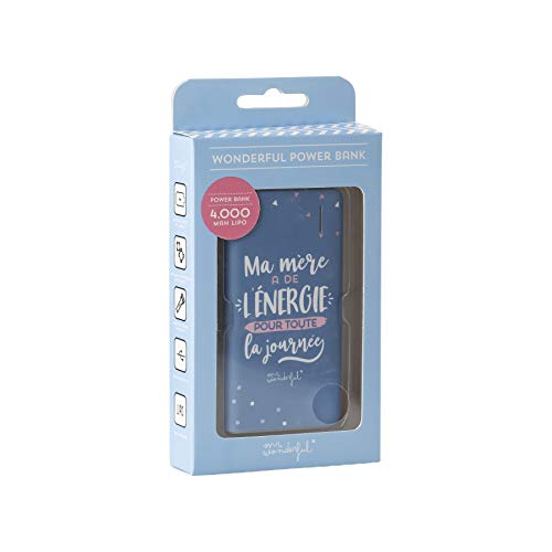 Mr. Wonderful - Batería Externa,Compacta y con Conexión Micro USB, 4000 mAh