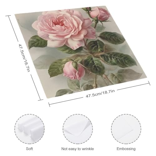 Servilletas de Tela Vintage con Rosa Floral 4 Piezas miniatura 2