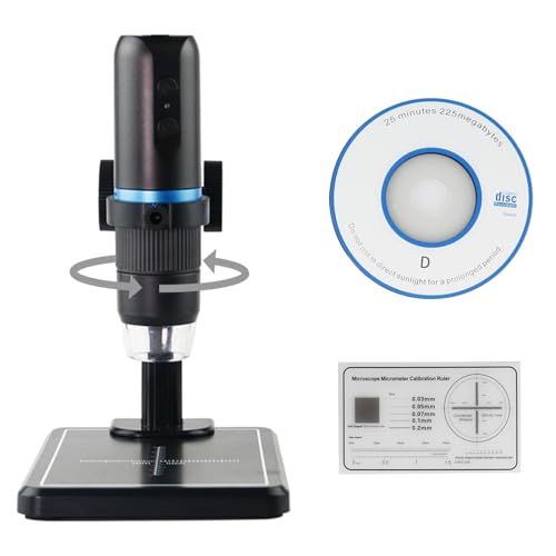 Image of WiFi USB Digital 50X to 1000X Digital Microscope with Stand, 8 LEDs,Supports APP,Compatible with iPhone iPad Android Mac Windows