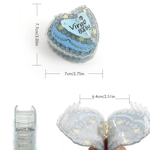 Personalized Virgo Baby Hair Claw Clip, Blue and Silver Personalized Hair Claw Clip, Blue and Silver