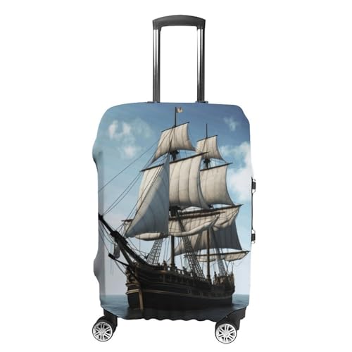 Travel Luggage Cover Elastic Washable Suitcase Cover Fashion Scratch-Resistant Baggage Covers Old Sailing Ship Suitcase Protector Fit 18-32 Inch Luggage