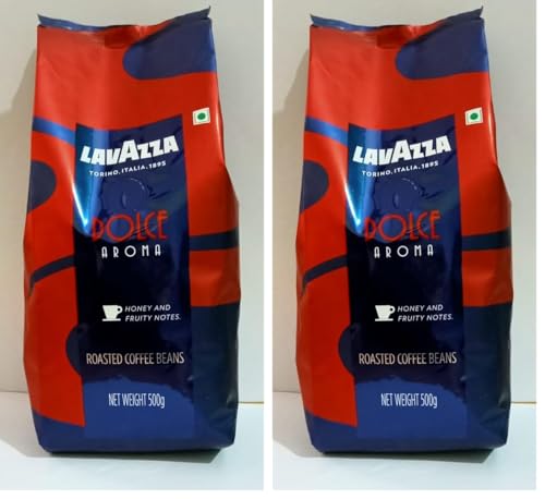 Image of Lavazza Dolce Aroma | Roasted Coffee Beans | Medium Dark Roast | Natural Arabica Blend | 500g Pack (Pack of 2)