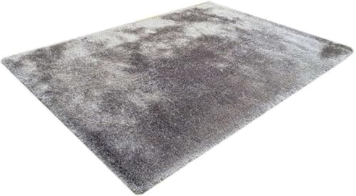 Image of Ultra Soft Grey Microfiber Shaggy Floor Carpet 10x10 Feet, Round Handmade with Thick Plush Fabric, Non Slip Base, Perfect for Modern Living Rooms, Bedrooms and Hall Spaces