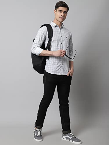 Image of Majestic Man Cotton Checkered Slim Fit Casual Shirt For Men