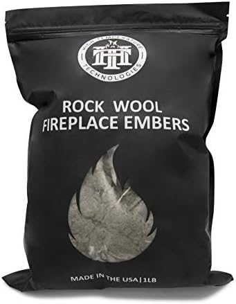 High Temperature Tech Replacement Rock Wool Embers for Gas Fireplaces/Gas Logs- Large 16 oz Bag (1, XL)