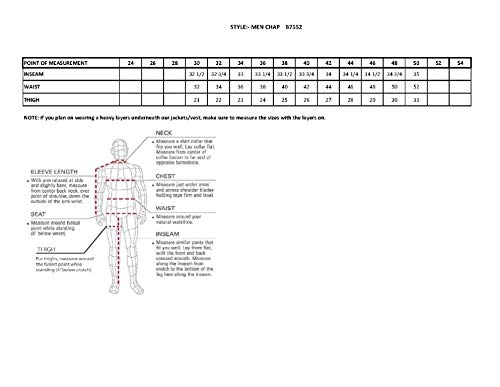 Xelement B7552 Men's Black 'Easy Fit' Premium Leather Motorcycle Chaps - 42 #TOP2