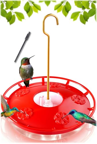 eWonLife Hummingbird Feeder 16oz with Ant Moat & 5 Ports