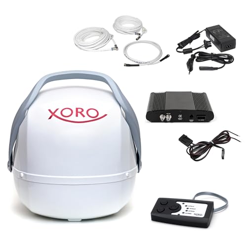 XORO MPA 38 - Fully automatic alignment to the satellites at the touch of a button, Twin LNB 4 satellites pre-installed, includes control panel, cables and accessories