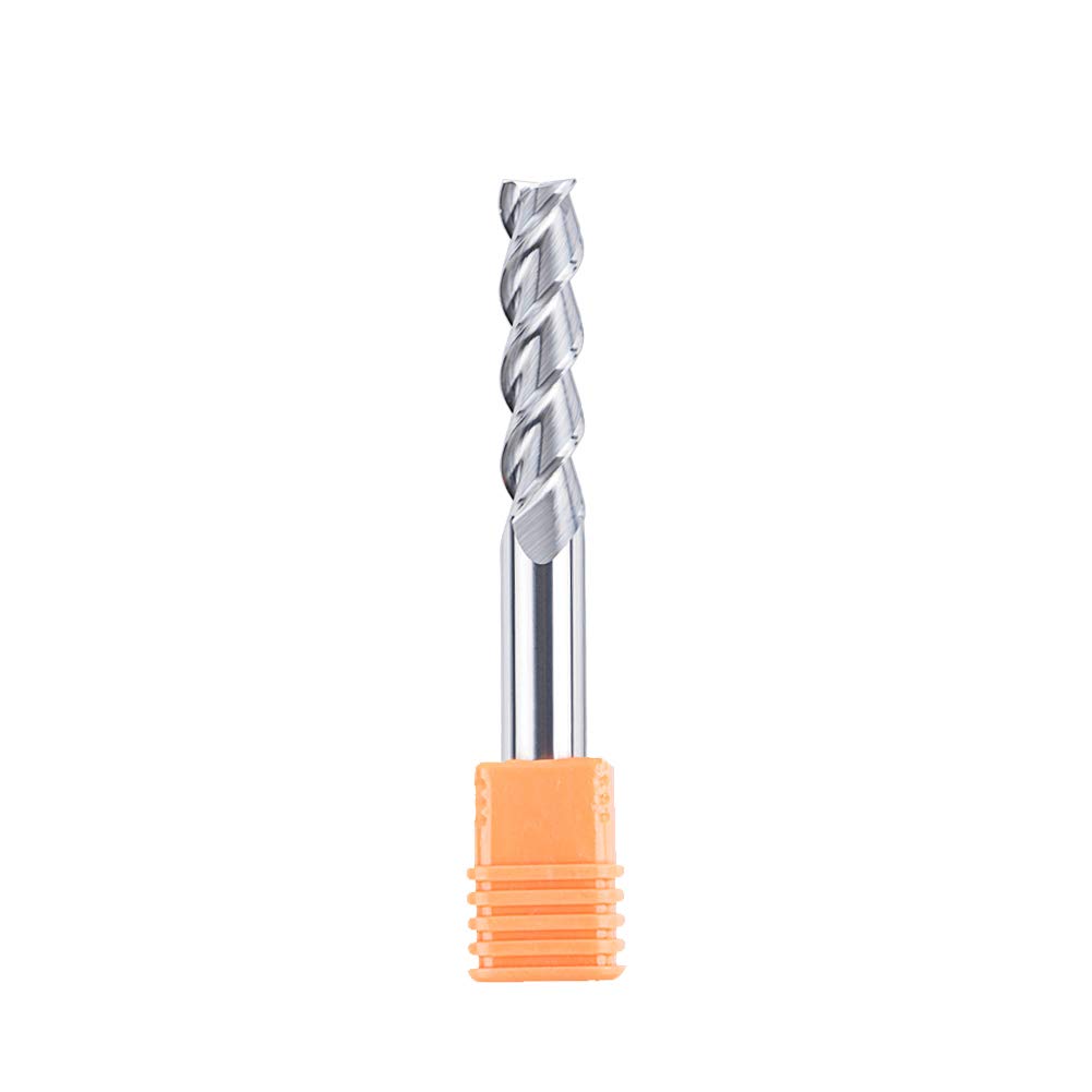 SpeTool 3 Flauta Carburo Molino de extremo para corte de aluminio no ferroso Metal Upcut CNC Fresa Router Bit, 3/8 in Shank, Extra Largo 3.5 pulgadas