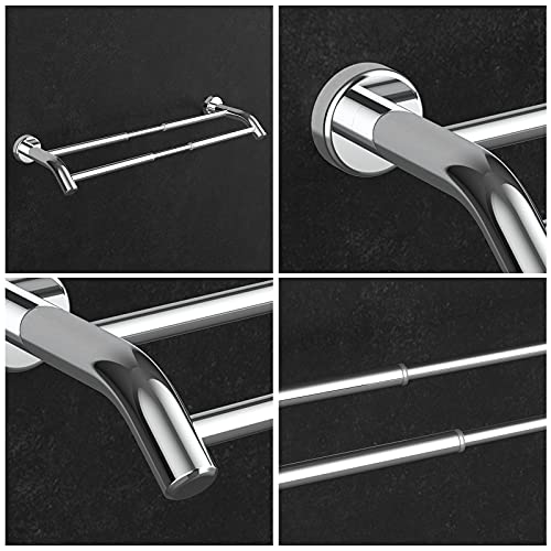 Adjustable Bathroom Towel Bar,Sus304 Stainless Steel Towel Rack, Wall Mounted Towel Shelf,Stretchable 16-27 Inches Towel Bar, Contains Two Different Mounting Bases. #TOP4