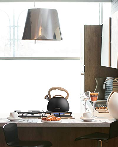 POLIVIAR Tea Kettle, Black Ti Stovetop Tea Kettle 2.7 Quart, Audible Whistling Teapot, Food Grade Stainless Steel for Anti-Rust and Anti Hot Handle, Suitable for All Heat Sources (JX2018-WB20) - Thumbnail 6