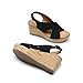 DREAM PAIRS Women's Comfortable Ankle Strap Platform Wedge Sandals for Women Casual Dressy Summer,Size 7.5,Black,DWUMWS2526