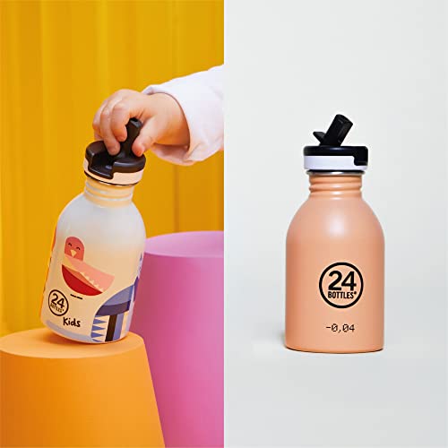 24BOTTLES Kids - Trinkflasche Kinder mit Strohhalm 250 ml, Thermosflasche Kinder 24h Cold 12h Hot, Wasserflasche 100% Versiegeltem Deckel, Umweltfreundliche Trinkflasche Edelstahl, Best Friend