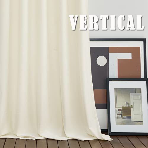 Image of RYB HOME Extra Long Velvet Curtains 102 inches for Sliding Patio Glass Door | Energy Saving, Theraml Privacy, UV Heat Blocking, for Living Room Bedroom Dining Room, Ivory, W52 x L102, 2 Panels