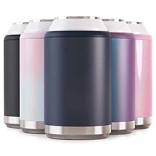 Maars Standard Can Cooler for Beer & Soda | Stainless Steel 12oz Beverage Sleeve, Double Wall Vacuum Insulated Drink Holder - Matte Midnight
