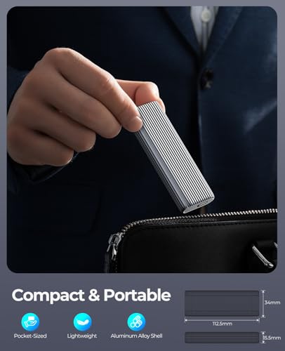 ORICO M.2 NVMe SSD Enclosure Aluminum Tool-Free Adapter, 10Gbps USB3.2 USB-C M2 Reader for M.2 PCIe NVMe M-Key 2230/2242/2260/2280 SSD, Thunderbolt 3 Compatible, External Case Support UASP Trim-AM2G2