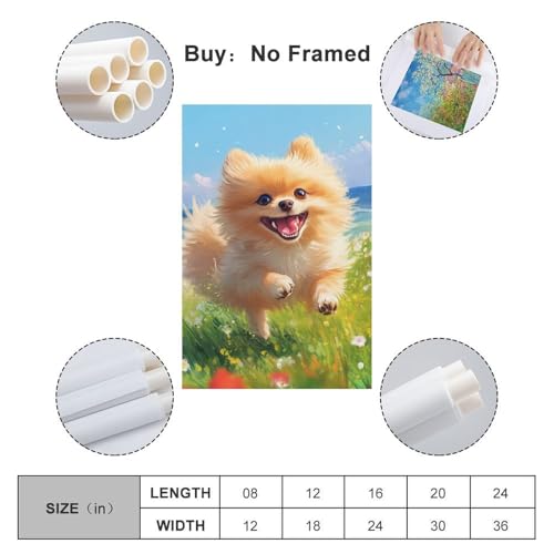 Tableau impression sur toile chien Pomérien pour rafraîchir un mur vide - 2