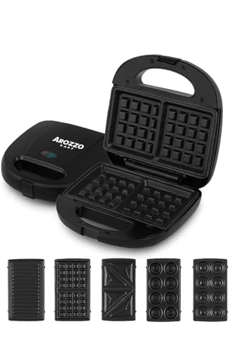 Image of 5 in 1 Sandwich Maker | Grill, Toast & Waffle Maker | 800W Electric Sandwhich Maker with Interchangeable Non-Stick Plates| Automatic Temperature Control (STANDERD) (5 in 1 Sandwich maker)
