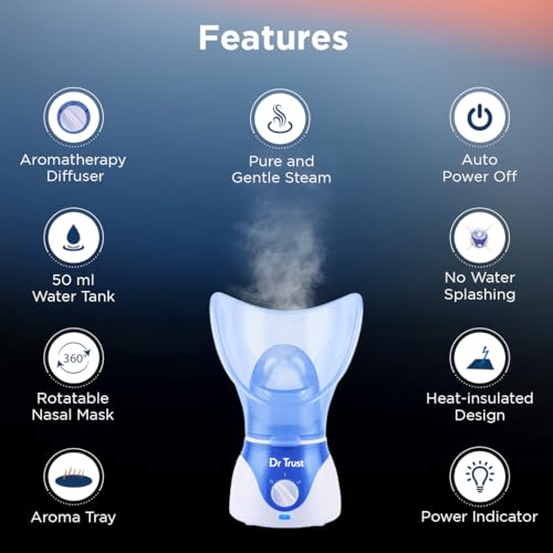 Dr Trust Home Spa Face/Nose Vapouriser Steamer For Cold & Cough (Blue Vaporiser)