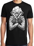 PubliciTeeZ Men's Marilyn Monroe Guns and Tattoos Gangster T-Shirt 6XL Black