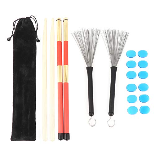 lvifloae 1 Pair Drum Brushes Retractable Wire Brushes Drums Drum Sticks Brush with Comfortable Rubber Handles (M02761 blue)