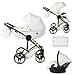Junama passeggino combinato passeggino passeggino premium seggiolino per bambini + accessori Isofix selezionabile individualmente da Ferriley & Fitz Pearl Gold 04 3in1 con seggiolino