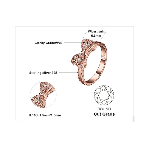 Image of JewelryPalace 14k White Yellow Rose Gold Plated 925 Sterling Silver Rings for Women, Cubic Zirconia Promise Rings for Her, Stackable Wedding Bands Rings for Women Infinity Forever Love Knot Ring