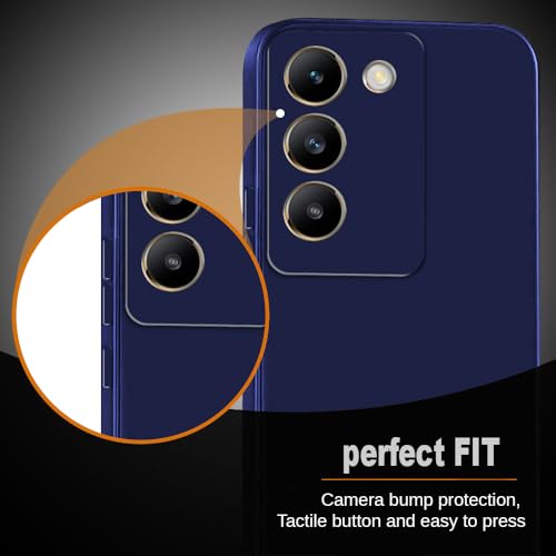 Image of Back Cover for Vivo Y200e 5G / T3 5G | Full Camera Protection | Premium Liquid Silicon Case | Flexible Bumper Case for Vivo Y200e 5G / T3 5G (Dark Blue)