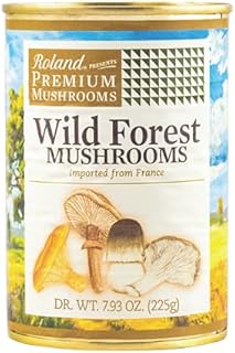 Roland Foods Premium Canned Wild Forest Mushrooms, Specialty Imported Food, 7.93-Ounce Can-4 pack