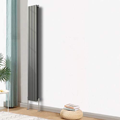 Blümme Vertical Double Flat Panel Designer Radiator Bathroom Heater Central Heating Radiators 1800 x 272mm Anthracite