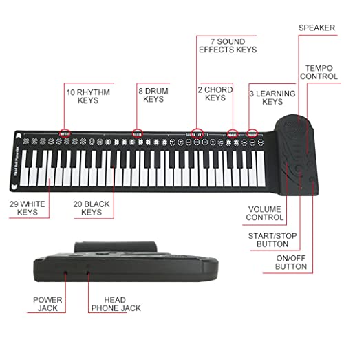 FMOPQ 49 61 Touches Roll Up Midi Flexible Piano Électronique Silicone Portable Pliable Doux Clavier Instruments de… - Les Beatles, Paul McCartney, John Lennon, RIngo Starr, George Harrison FMOPQ 49 61 Touches Roll Up Midi Flexible Piano Électronique Silicone Portable Pliable Doux Clavier Instruments de… – Image 3