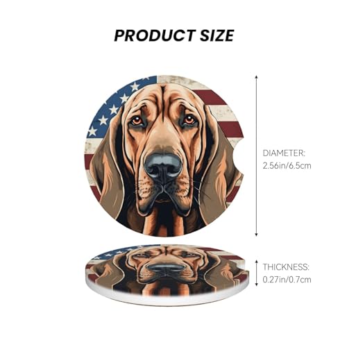 Posavasos cerámico para coche con bandera americana, 2 piezas miniatura 7